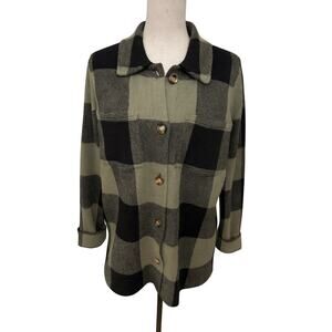 Thread & Supply Size Medium Olive Black Jacket Sweater Buttons Fall